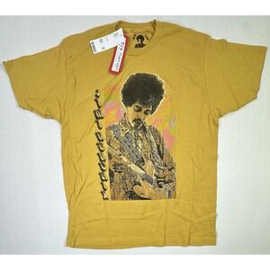Jimi Hendrix Graphic T-Shirt Live Nation Authentic Hendrix‎ Gold Yellow L NWT